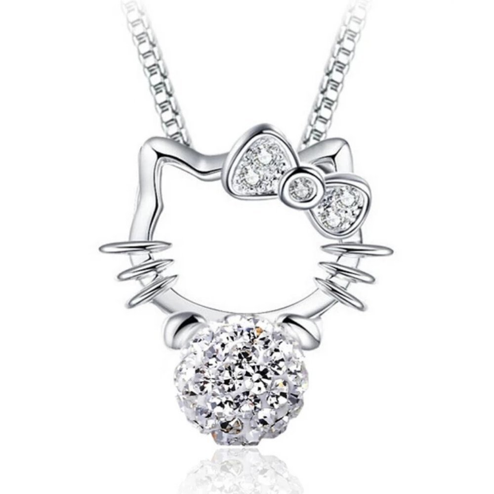 *NEW 925 Sterling Silver Hello Kitty Ball Necklace - Picture 5 of 7